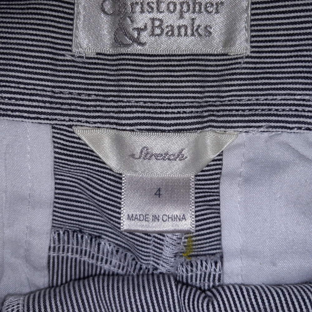 Christopher & Banks Pinstripe Blue size 4 stretch pencil skirt - Picture 7 of 10